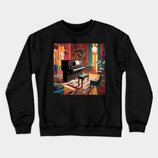 Piano In A Colorful Art Deco Styled Room Crewneck Sweatshirt